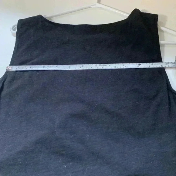 RAFAELLA deep  black summer tunic with lace panel on the front, cotton/modal - Picture 8 of 8